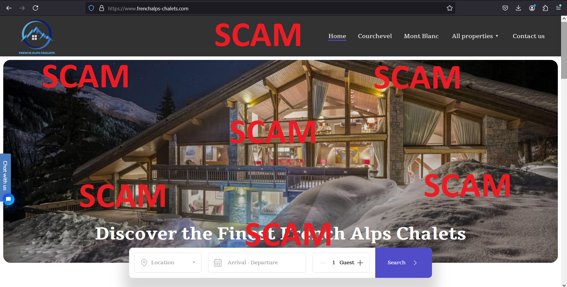 Read more about the article Fraudulent website: frenchalps-chalets.com SCAM SCAM